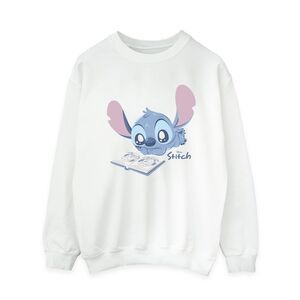 Lilo & Stitch Womens/Ladies Reading Lying Down Sweatshirt / White